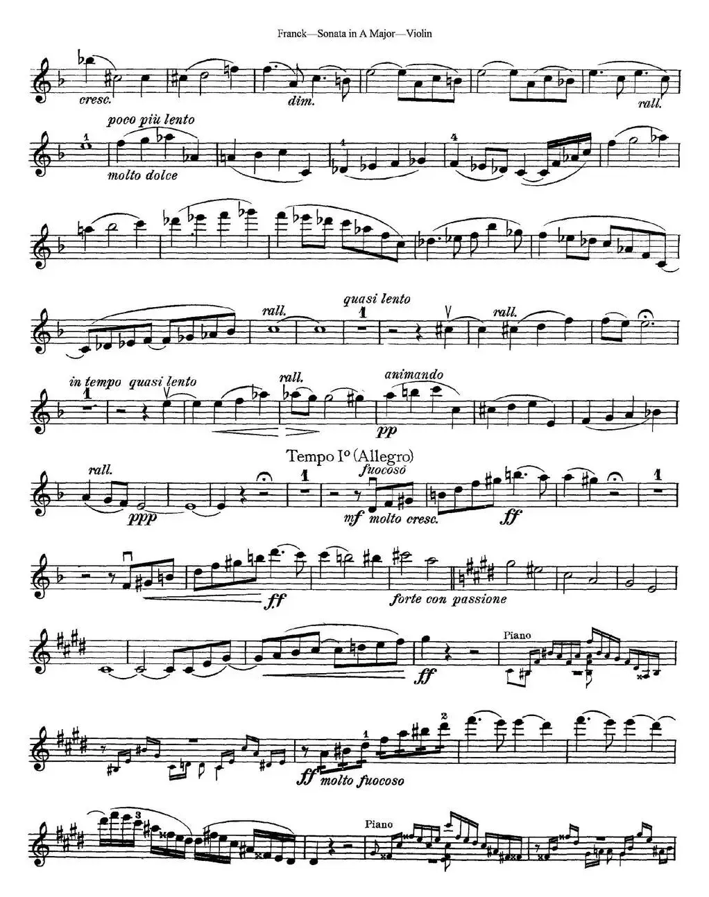 Franck Sonata in A Major