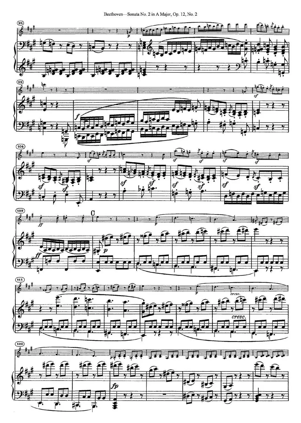 Violin Sonata No.2 in A Major Op.12 No.2（小提琴+钢琴伴奏）