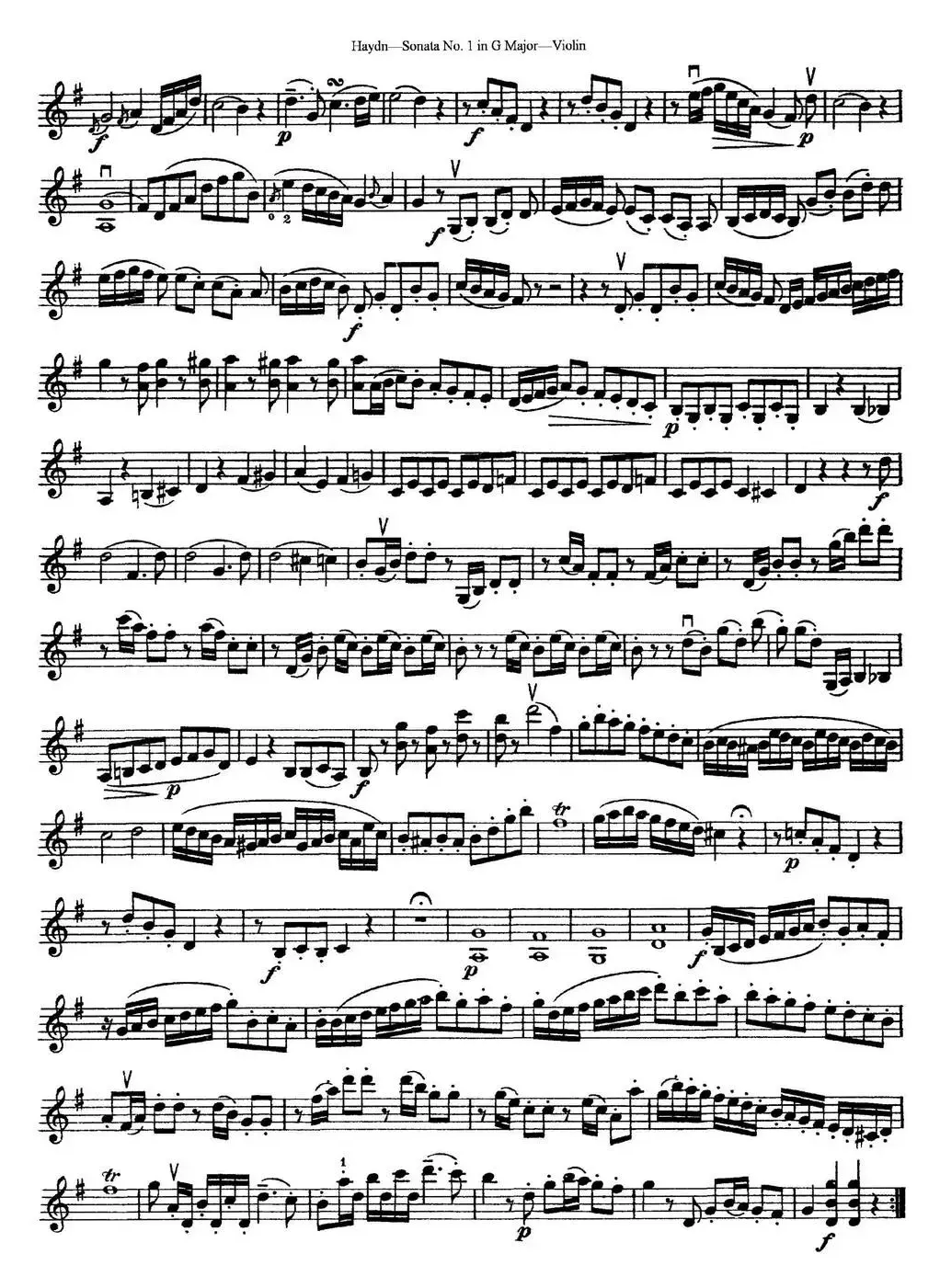 Violin Sonata No.1 in G Major