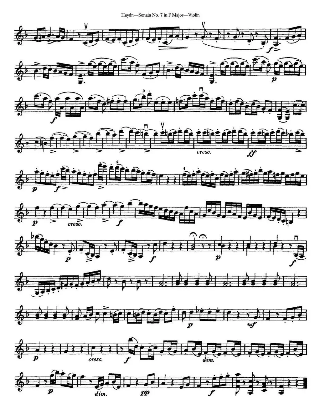 Violin Sonata No.7 in F Major