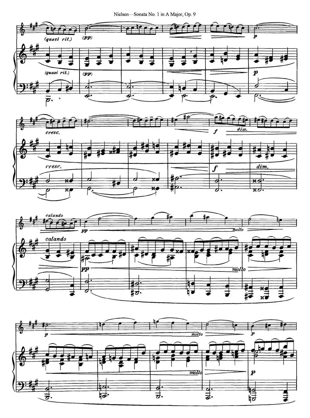 Violin Sonata No.1 in A Major Op.9（小提琴+钢琴伴奏）