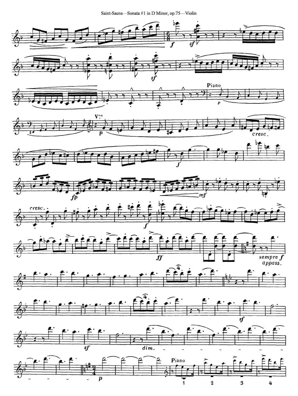 Violin Sonata No.1 in D Minor Op.75