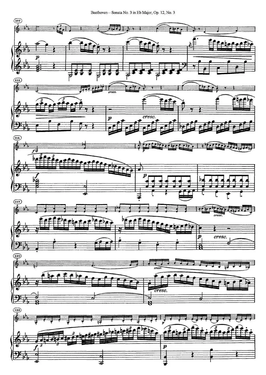 Violin Sonata No.3 in Eb Major Op.12 No.3（小提琴+钢琴伴奏）