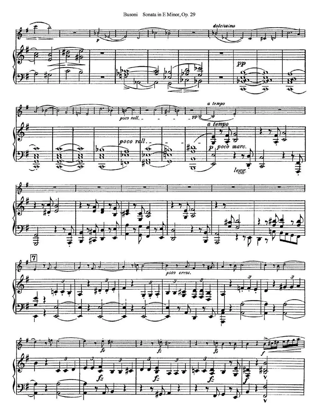 Violin Sonata No.1 in E Minor Op.29（小提琴+钢琴伴奏）