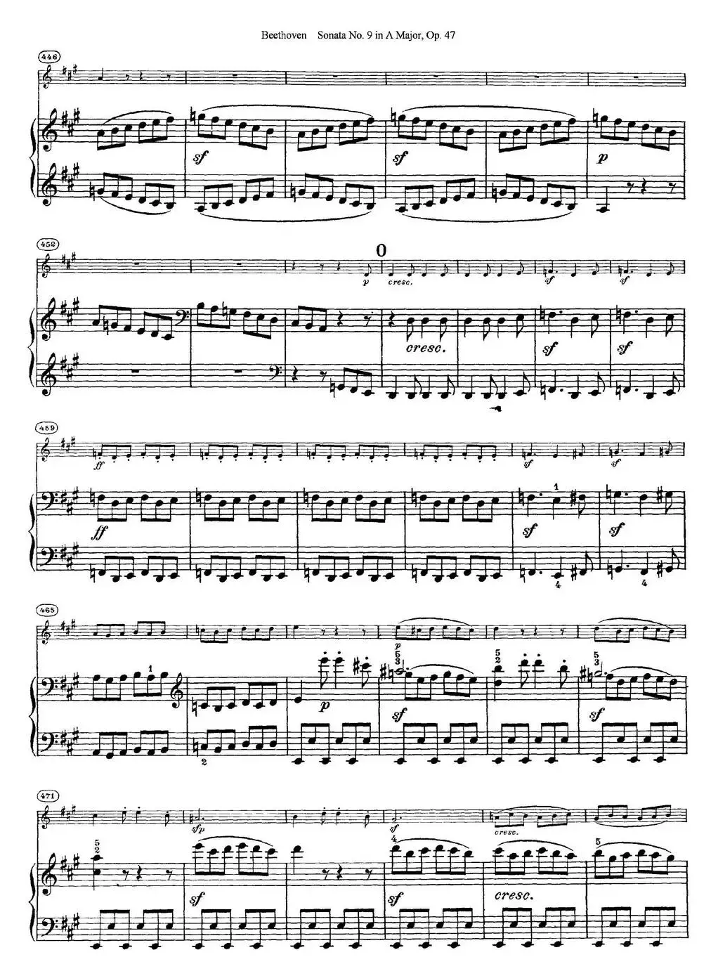 Violin Sonata No.9 in A Major Op.47（小提琴+钢琴伴奏）