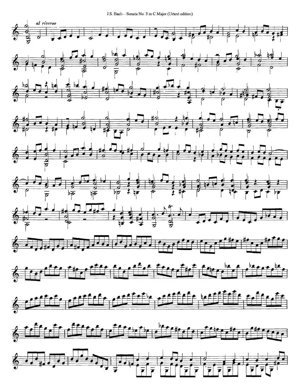 6 Violin Sonatas and Partitas 5.Sonata No.3 in C Major（Urtext edition）