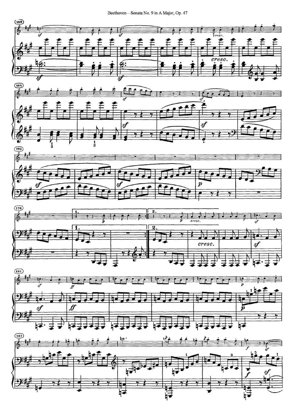 Violin Sonata No.9 in A Major Op.47（小提琴+钢琴伴奏）