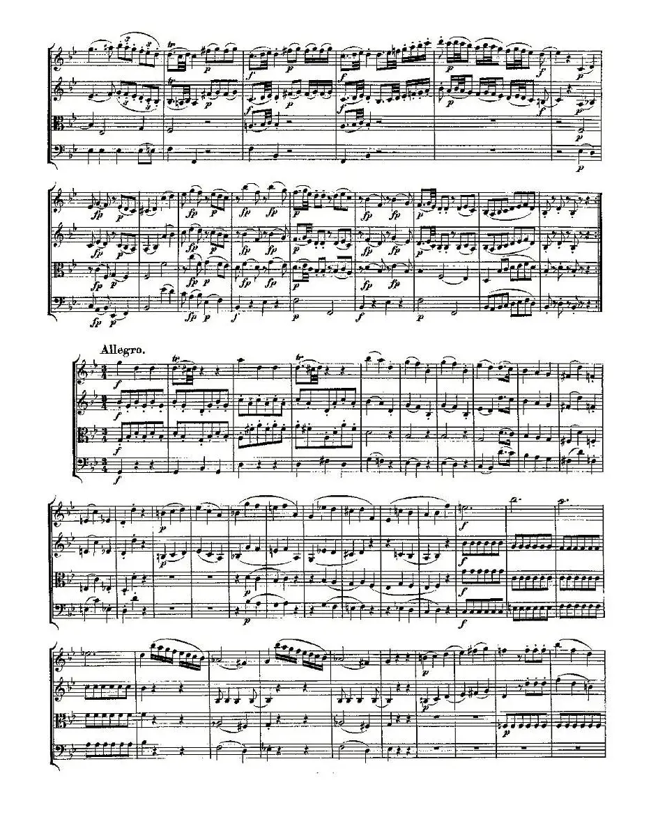 Quartet No. 6 in Bb Major, K. 159（降B大调第六弦乐四重奏）