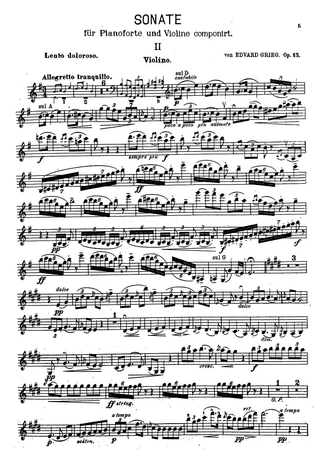 VIOLIN SONATA No.2 in G major（G大调第二小提琴奏鸣曲）（Ⅱ）