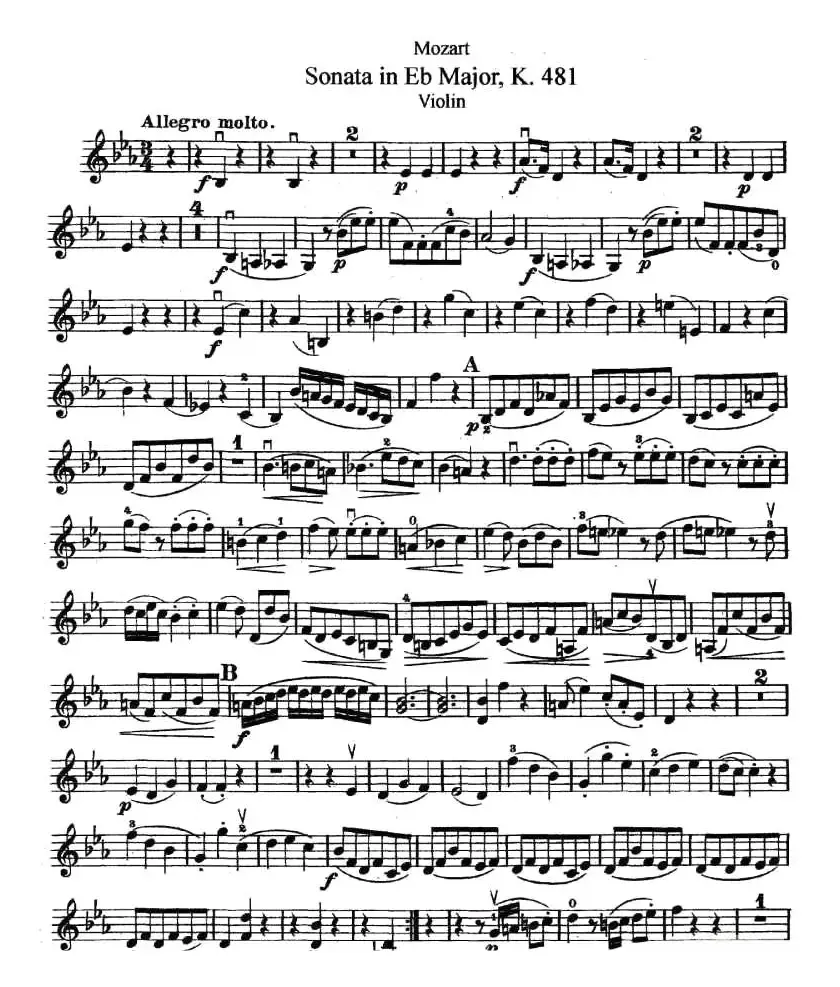 Sonata in Eb Major K.481