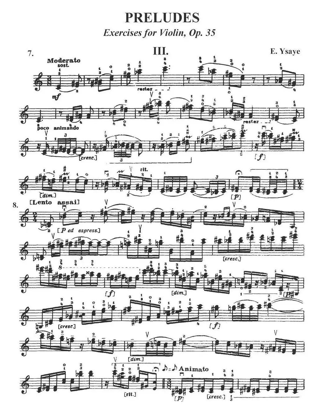 伊萨伊作品集：Preludes Op.35（III）