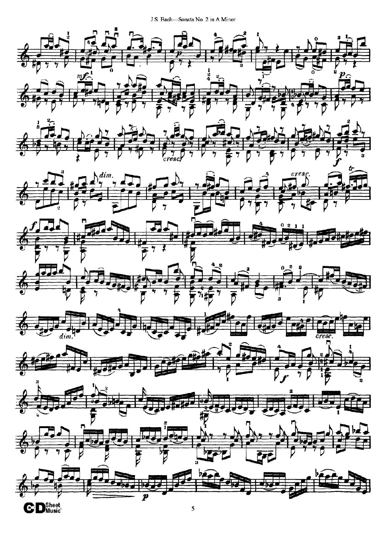 6 Violin Sonatas and Partitas 3.Sonata No.2 A Minor