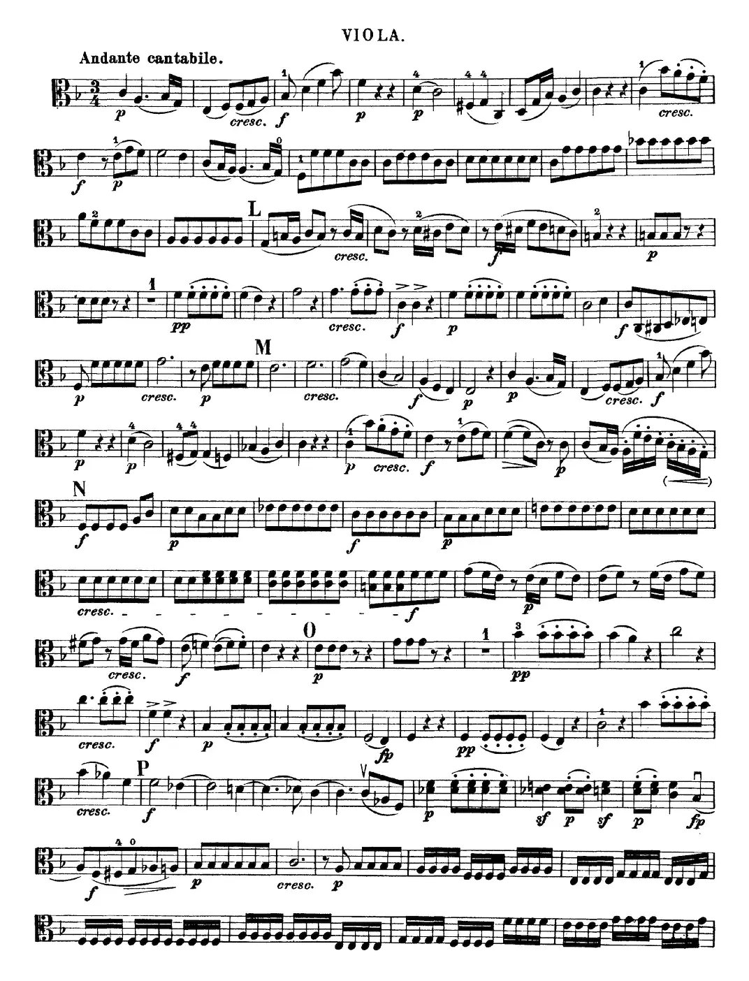 Mozart《Quartet No.19 in C Major,K.465》（Viola分谱）