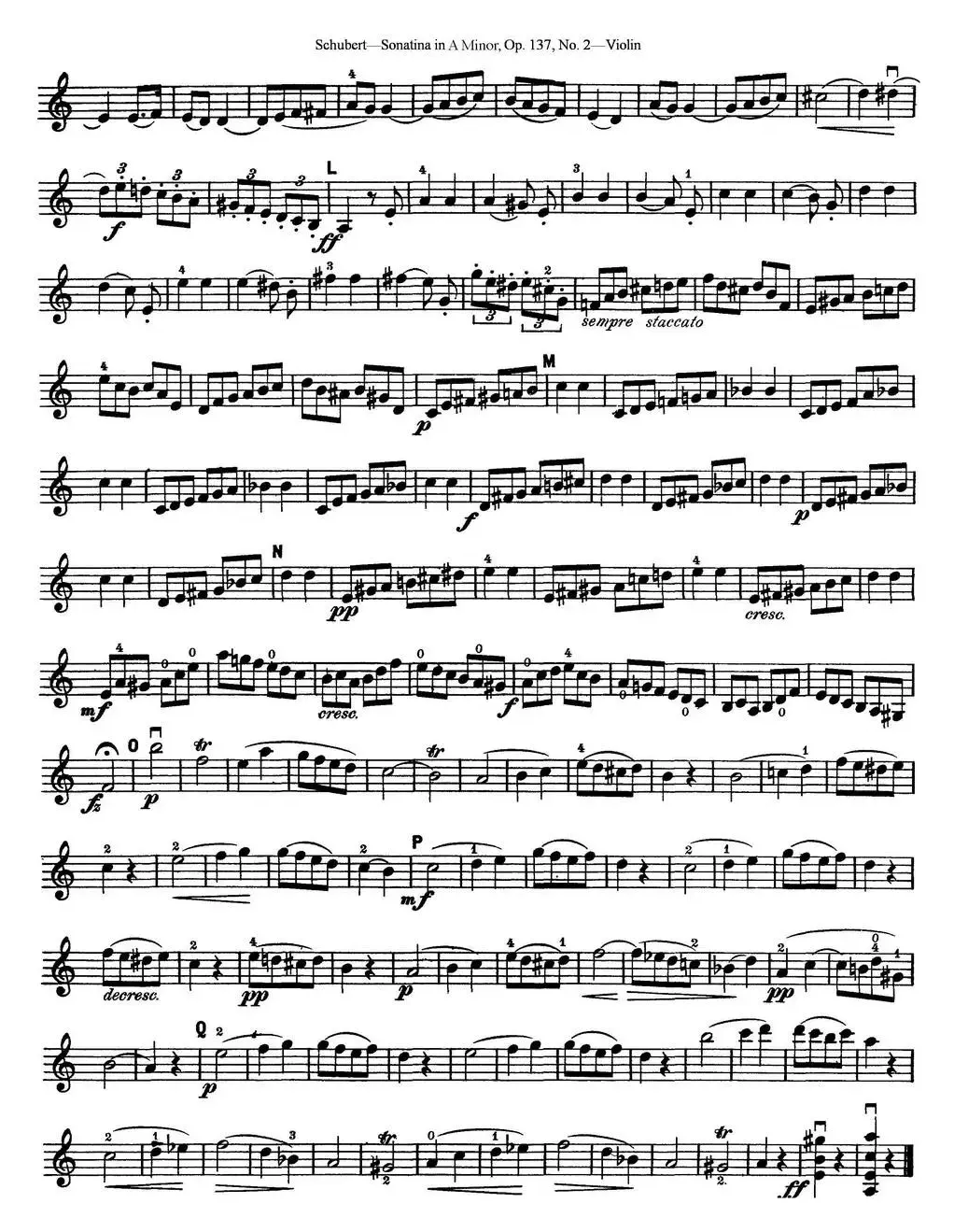 Violin Sonatina in A minor Op.137 No.2