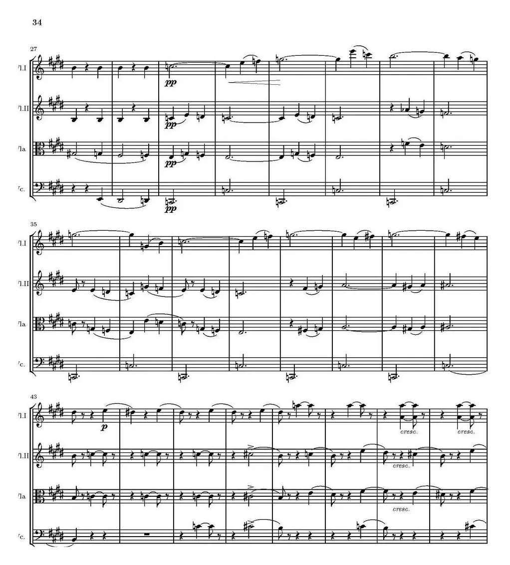 String Quartet nr.18 in E minor（E小调弦乐四重奏、P31-45）