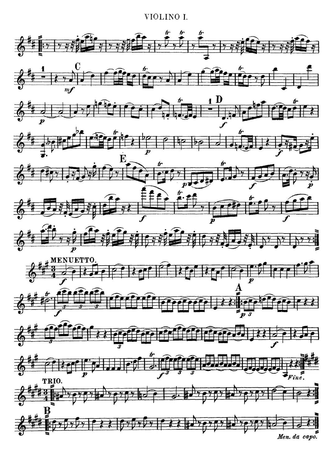 Mozart《Quartet No.9 in A Major,K.169》（Violin 1分谱）