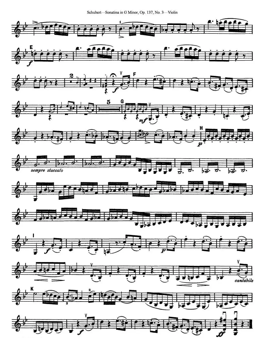 Violin Sonatina in G minor Op.137 No.3