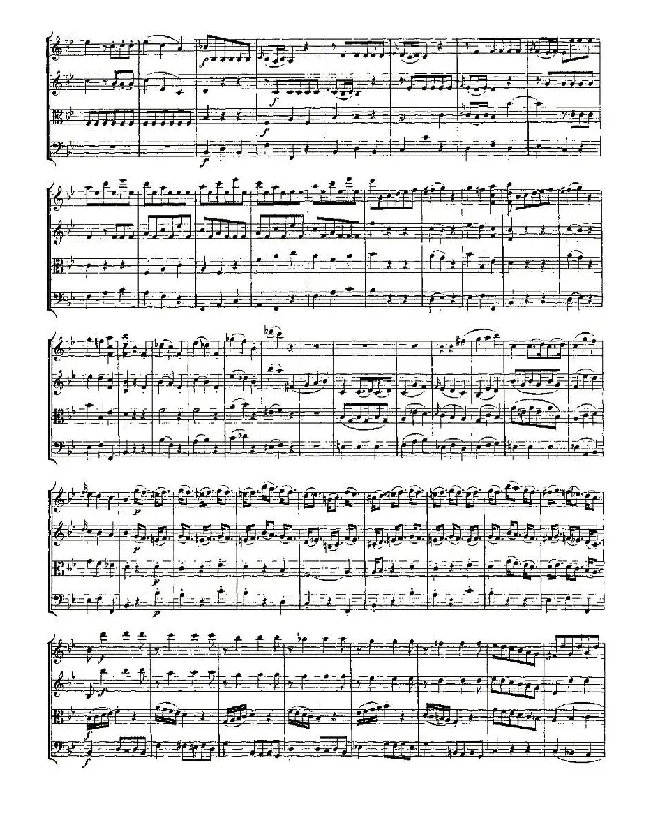 Quartet No. 6 in Bb Major, K. 159（降B大调第六弦乐四重奏）