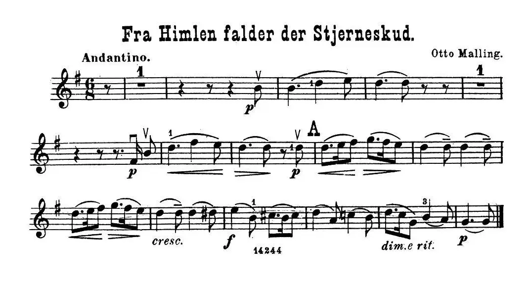 Fra Himlen falder der Stjerneskud.