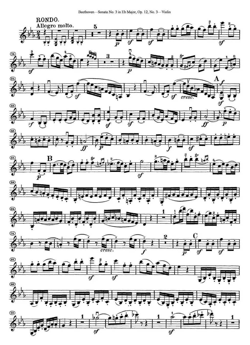 Violin Sonata No.3 in Eb Major Op.12 No.3