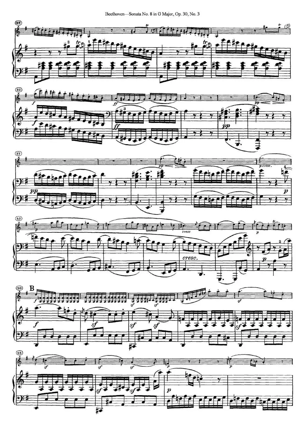 Violin Sonata No.8 in G Major Op.30 No.3（小提琴+钢琴伴奏）