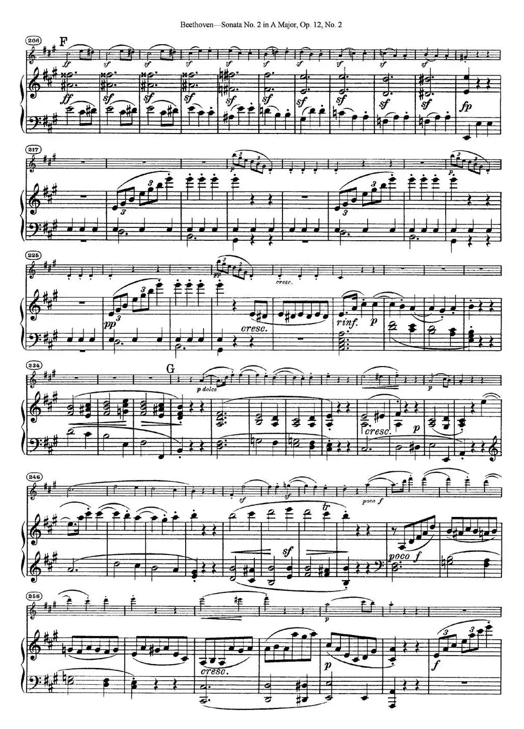 Violin Sonata No.2 in A Major Op.12 No.2（小提琴+钢琴伴奏）