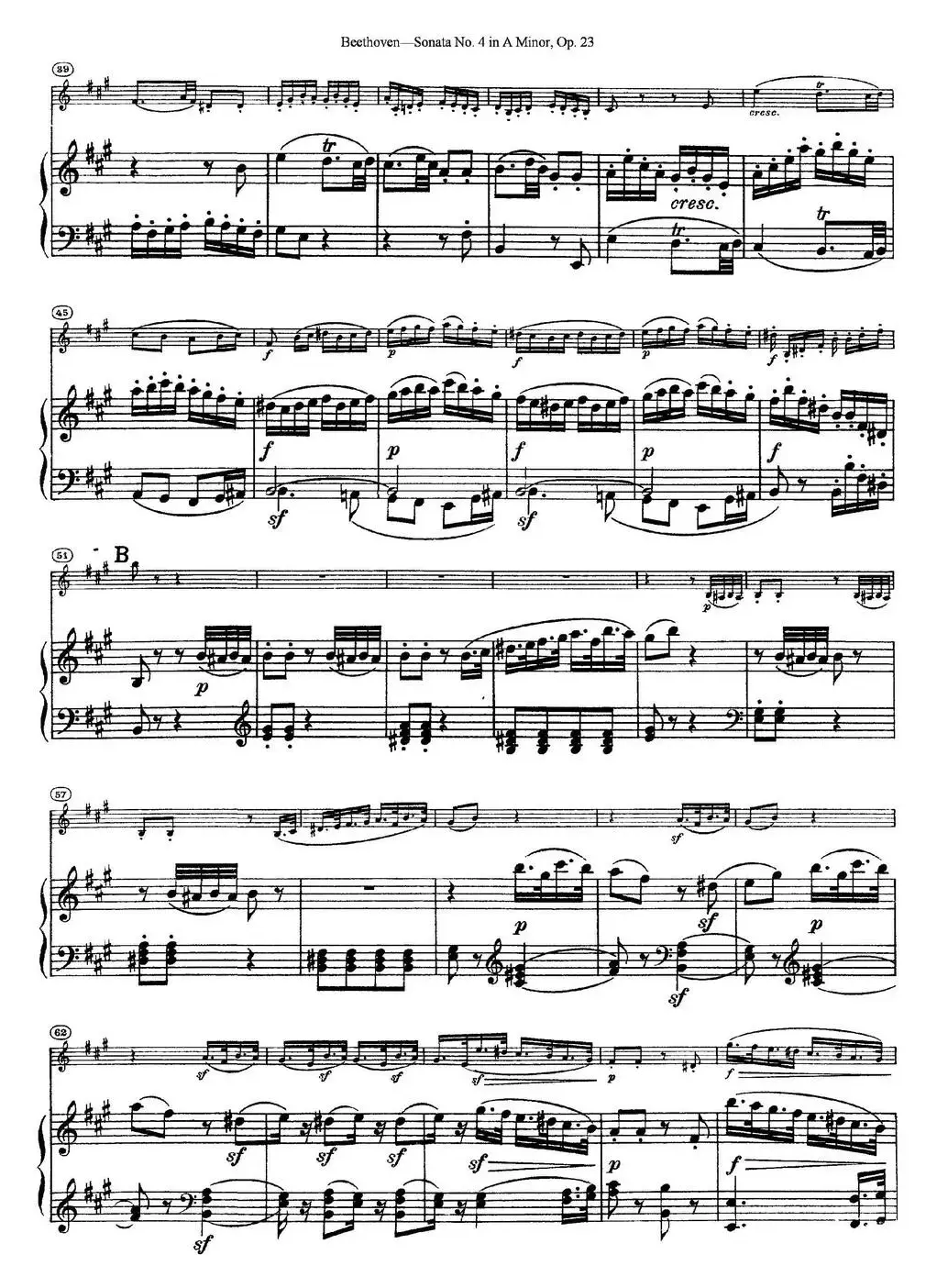 Violin Sonata No.4 in A Minor Op.23（小提琴+钢琴伴奏）