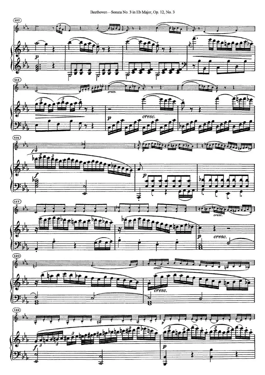 Violin Sonata No.3 in Eb Major Op.12 No.3（小提琴+钢琴伴奏）