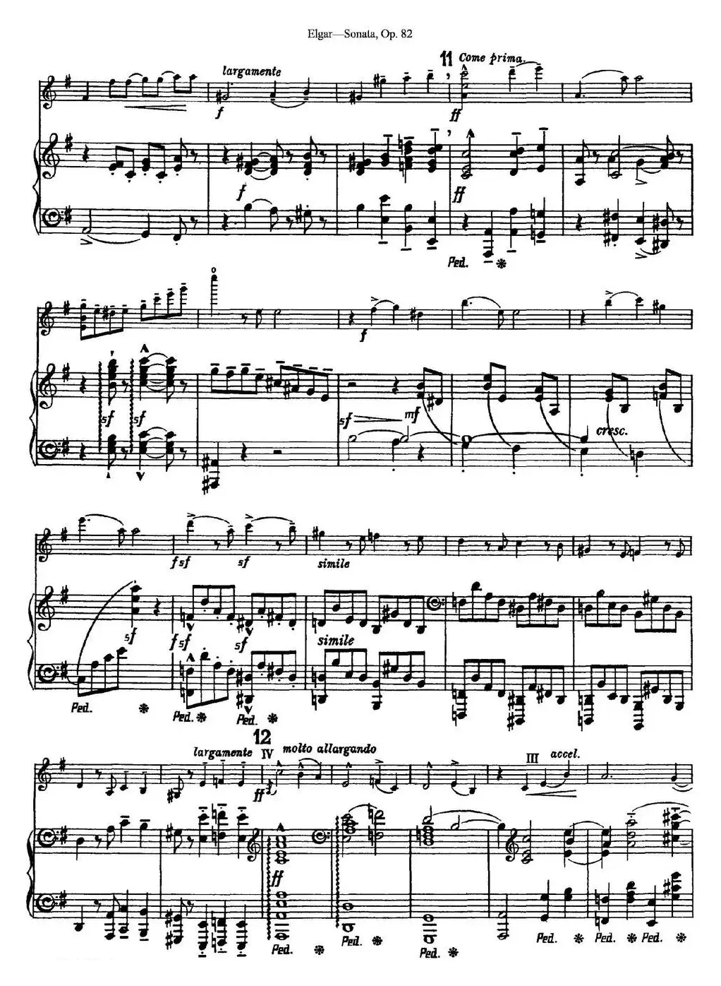 Violin Sonata Op.82（小提琴+钢琴伴奏）