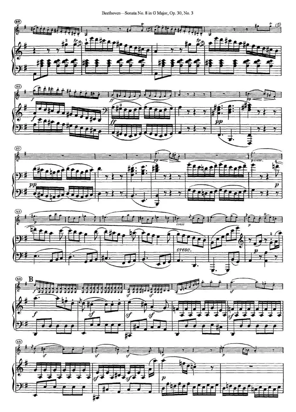 Violin Sonata No.8 in G Major Op.30 No.3（小提琴+钢琴伴奏）