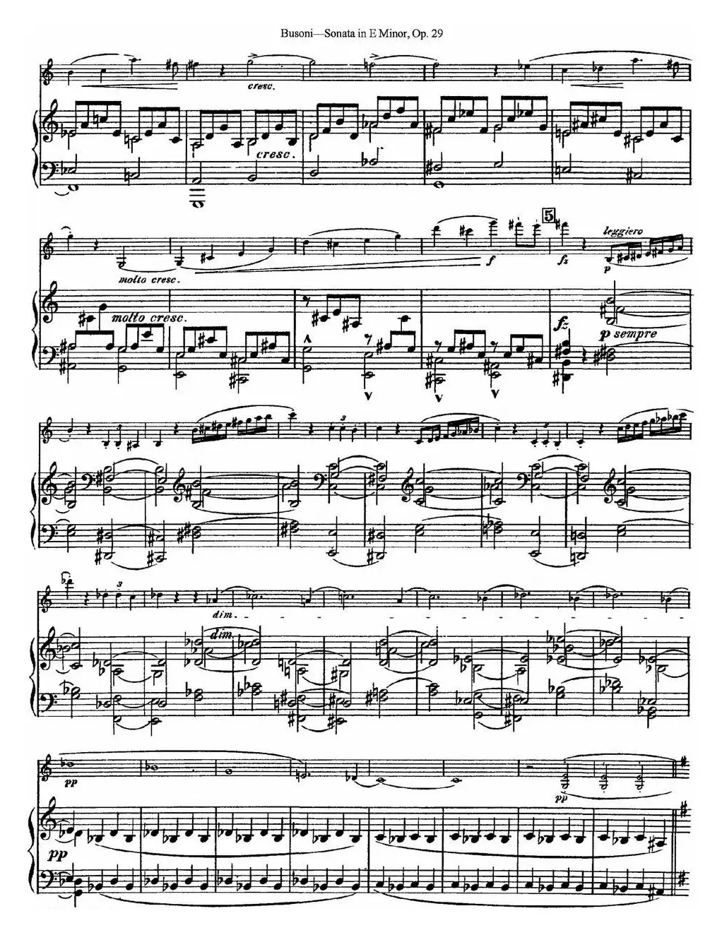 Violin Sonata No.1 in E Minor Op.29（小提琴+钢琴伴奏）