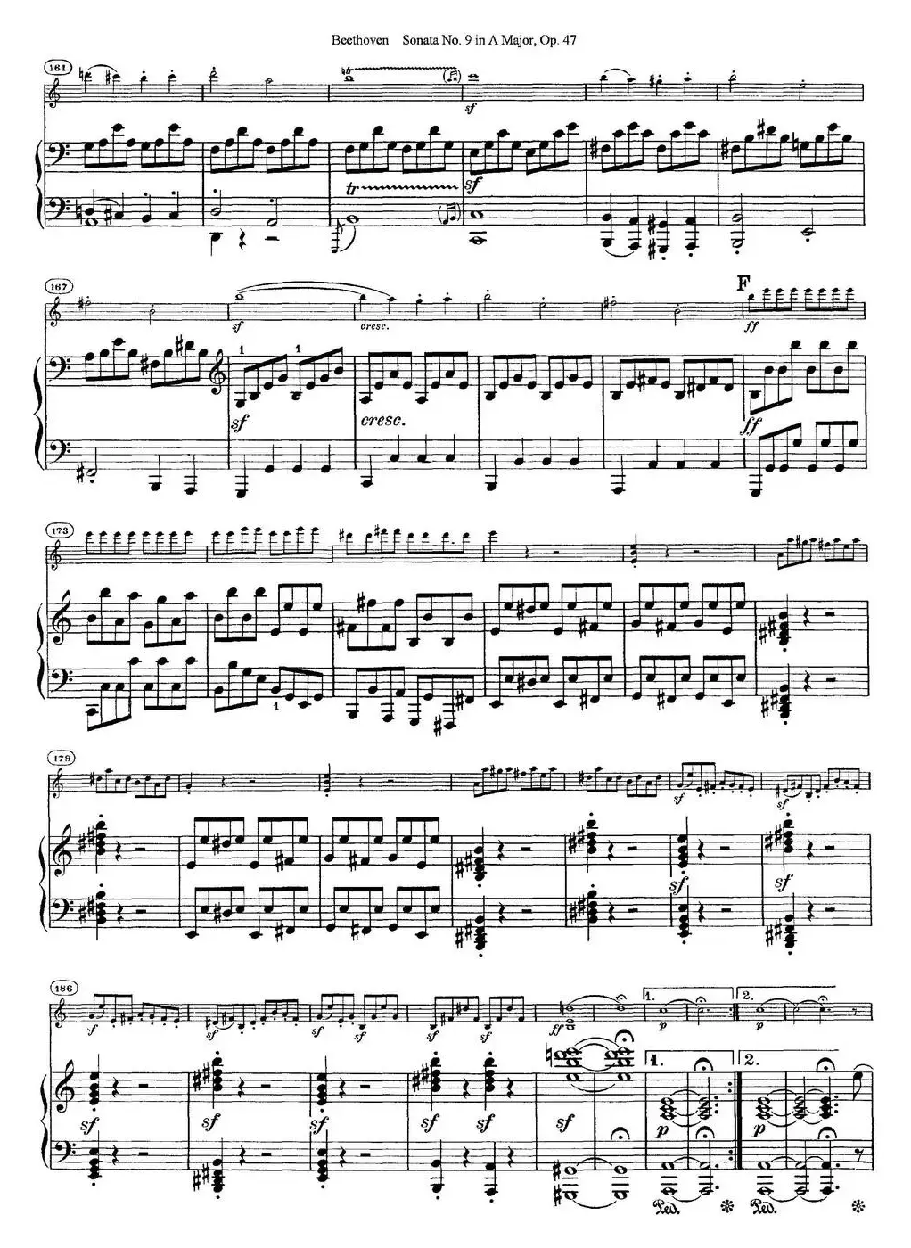 Violin Sonata No.9 in A Major Op.47（小提琴+钢琴伴奏）