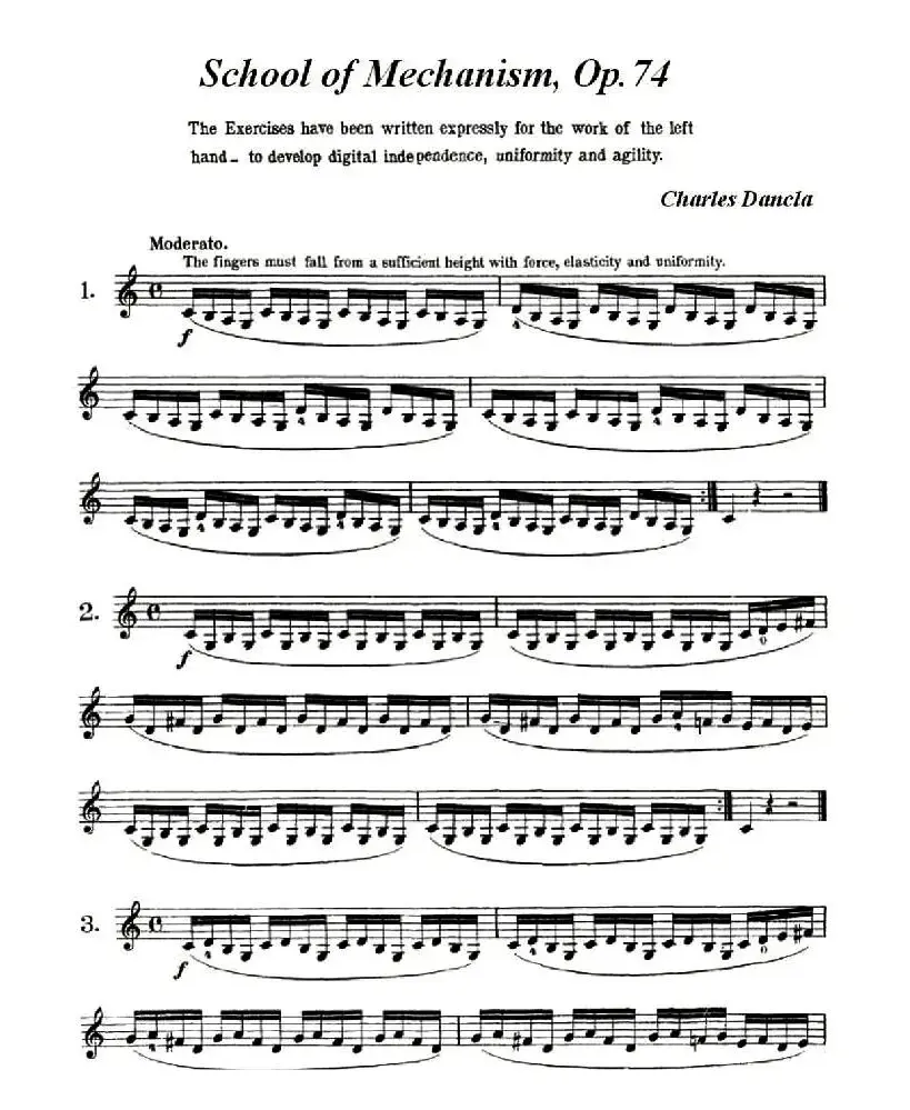 School of Mechanism, Op. 74（小提琴技巧练习1——12）