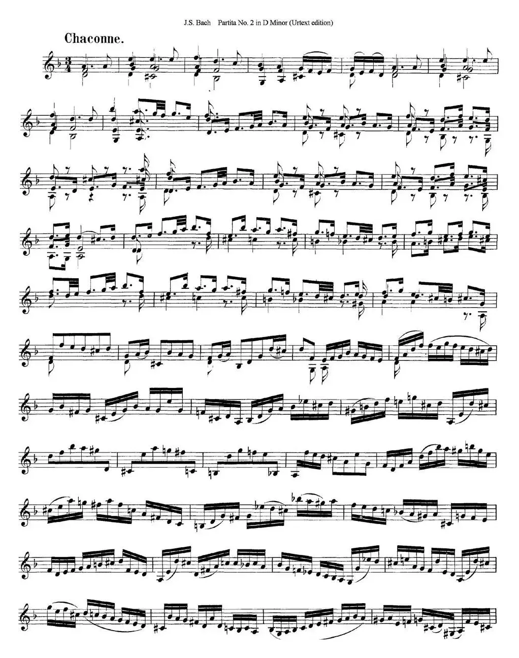 6 Violin Sonatas and Partitas 4.Partita No.2 in D Minor（Urtext edition）