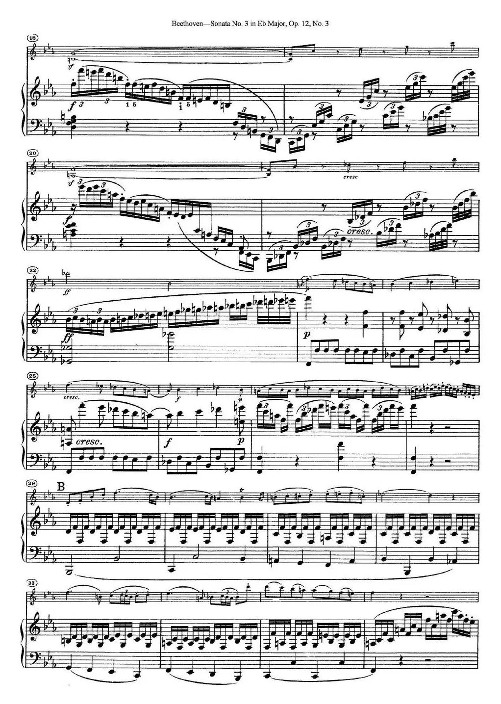 Violin Sonata No.3 in Eb Major Op.12 No.3（小提琴+钢琴伴奏）