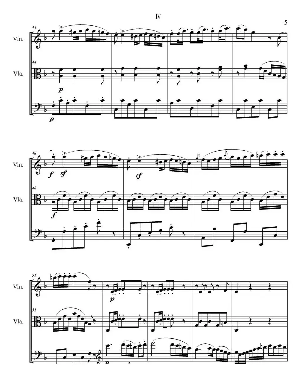 Serenate（String Trio）（D大调弦乐三重奏Op.8,IV）