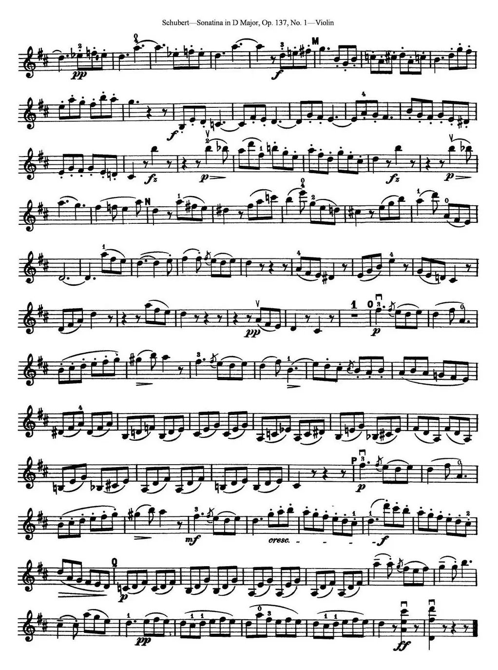 Violin Sonatina in D major Op.137 No.1