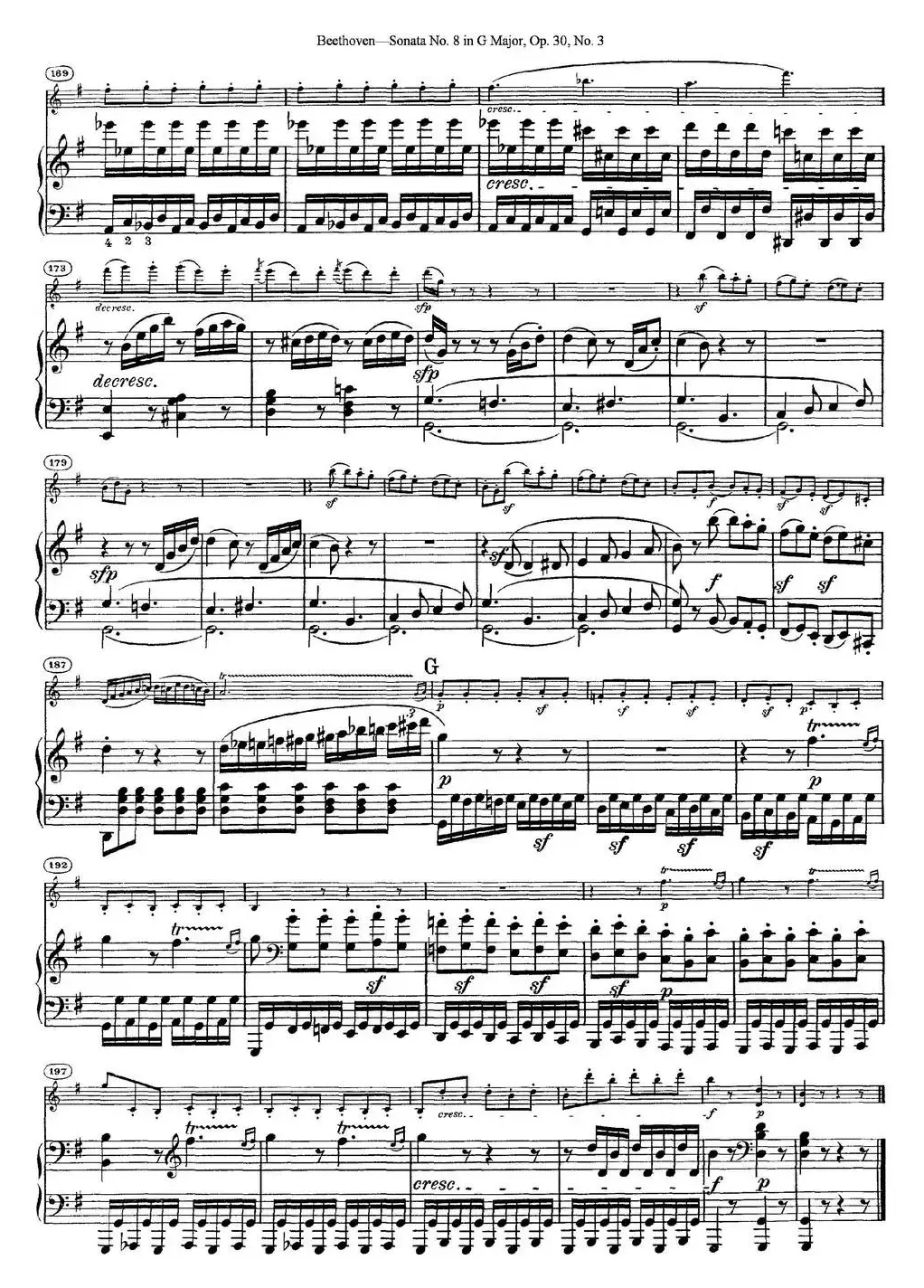 Violin Sonata No.8 in G Major Op.30 No.3（小提琴+钢琴伴奏）