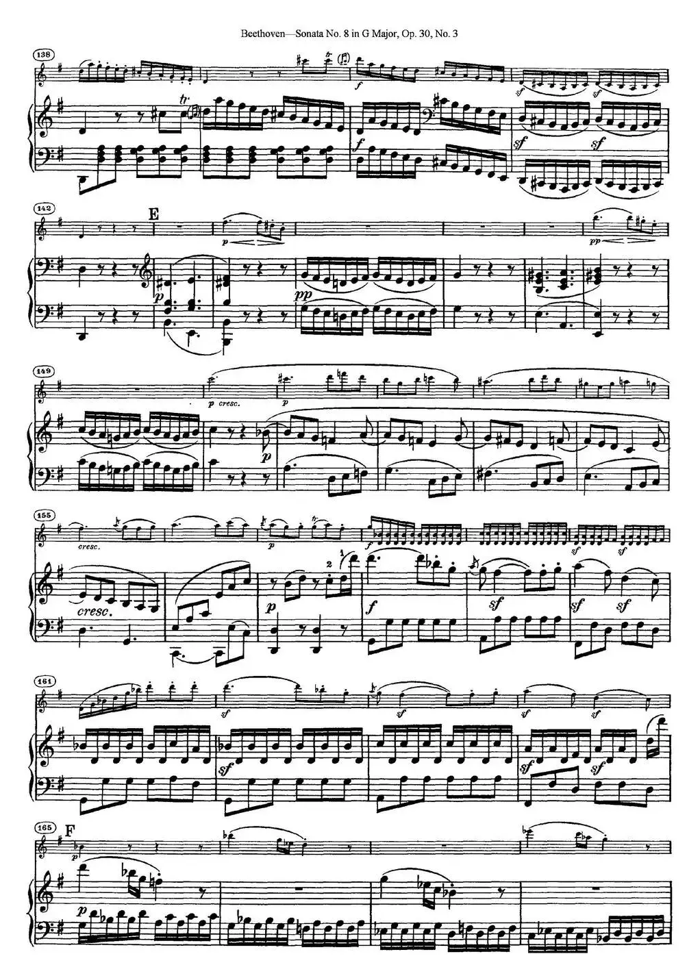 Violin Sonata No.8 in G Major Op.30 No.3（小提琴+钢琴伴奏）