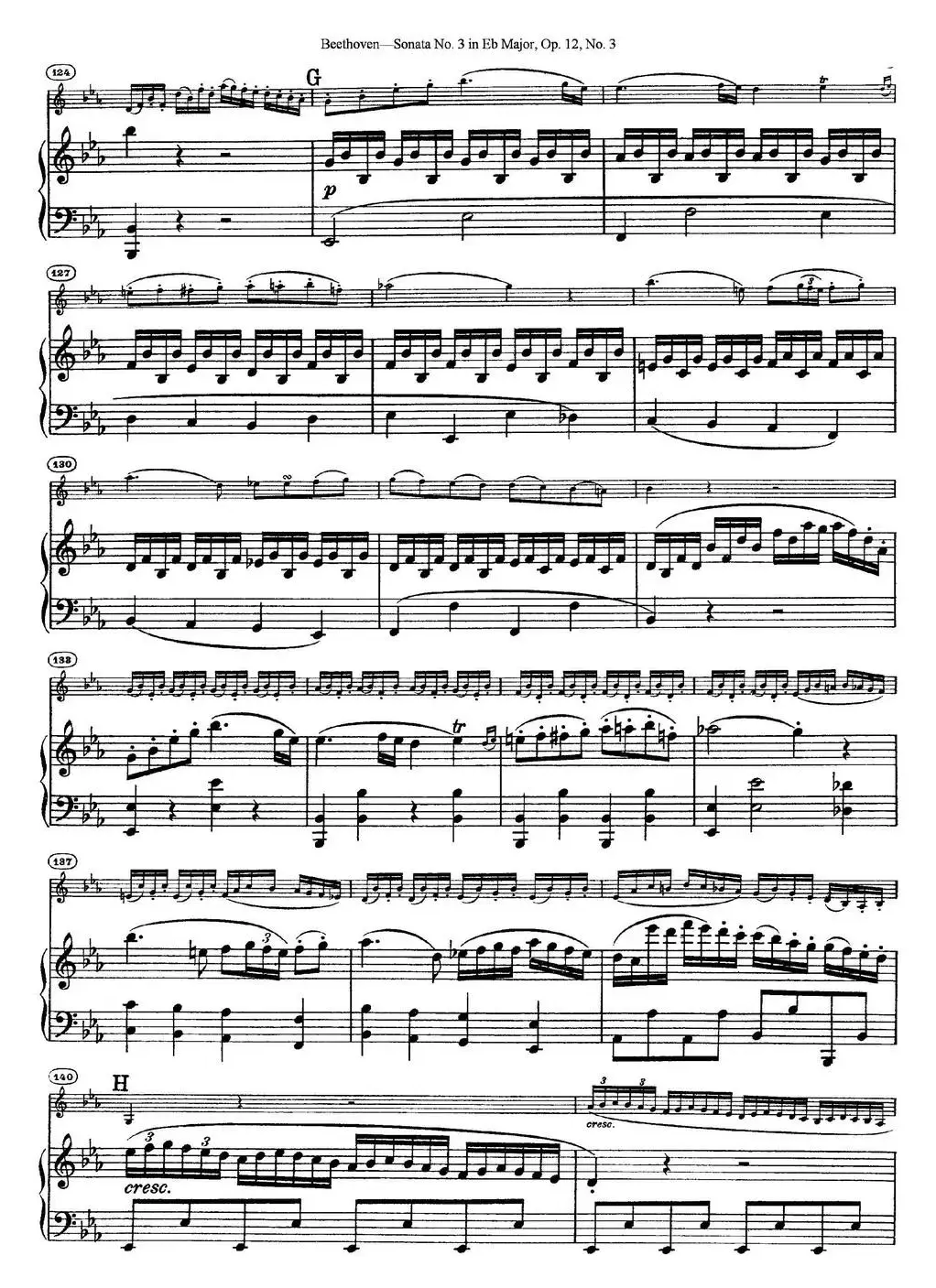 Violin Sonata No.3 in Eb Major Op.12 No.3（小提琴+钢琴伴奏）