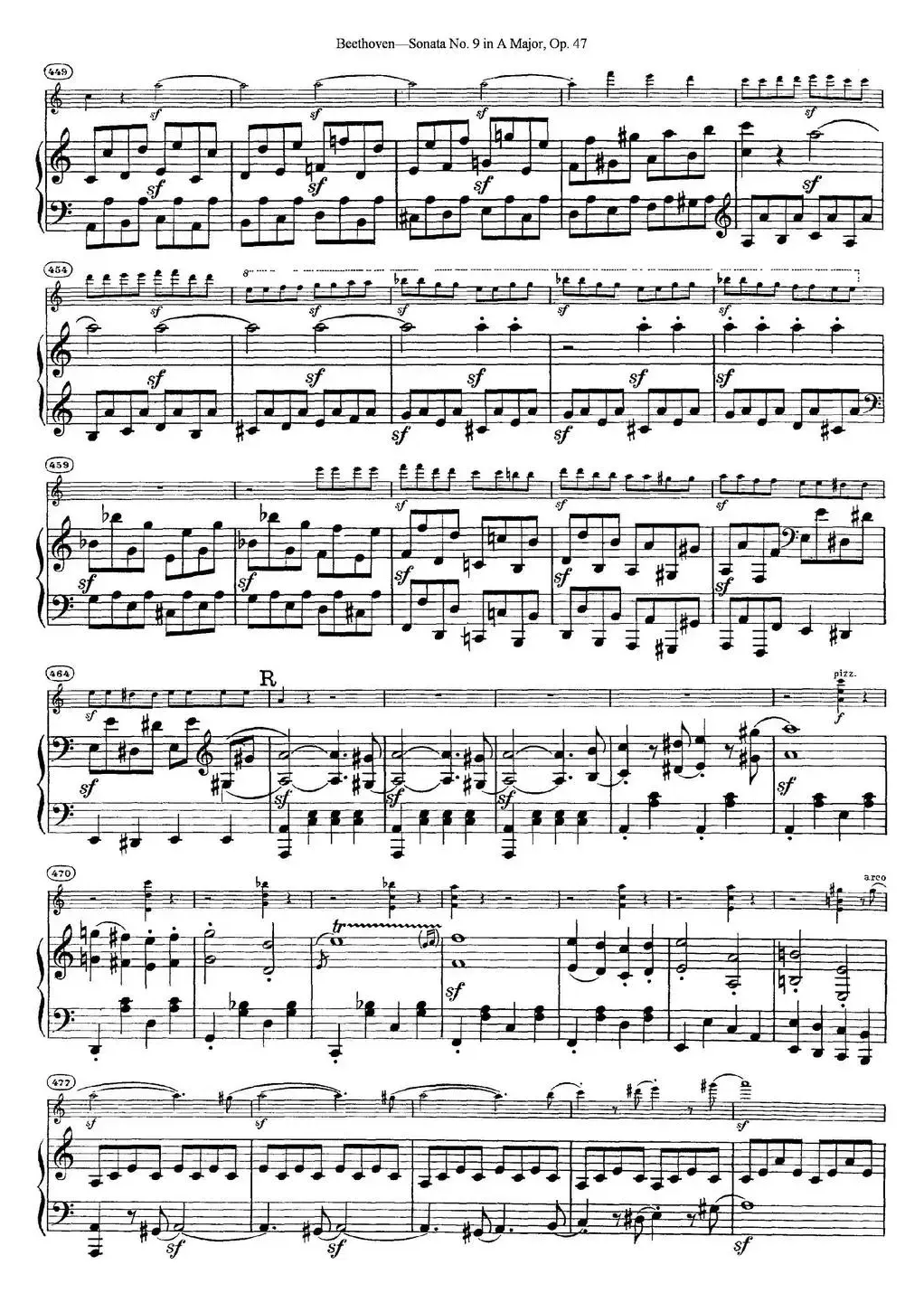 Violin Sonata No.9 in A Major Op.47（小提琴+钢琴伴奏）