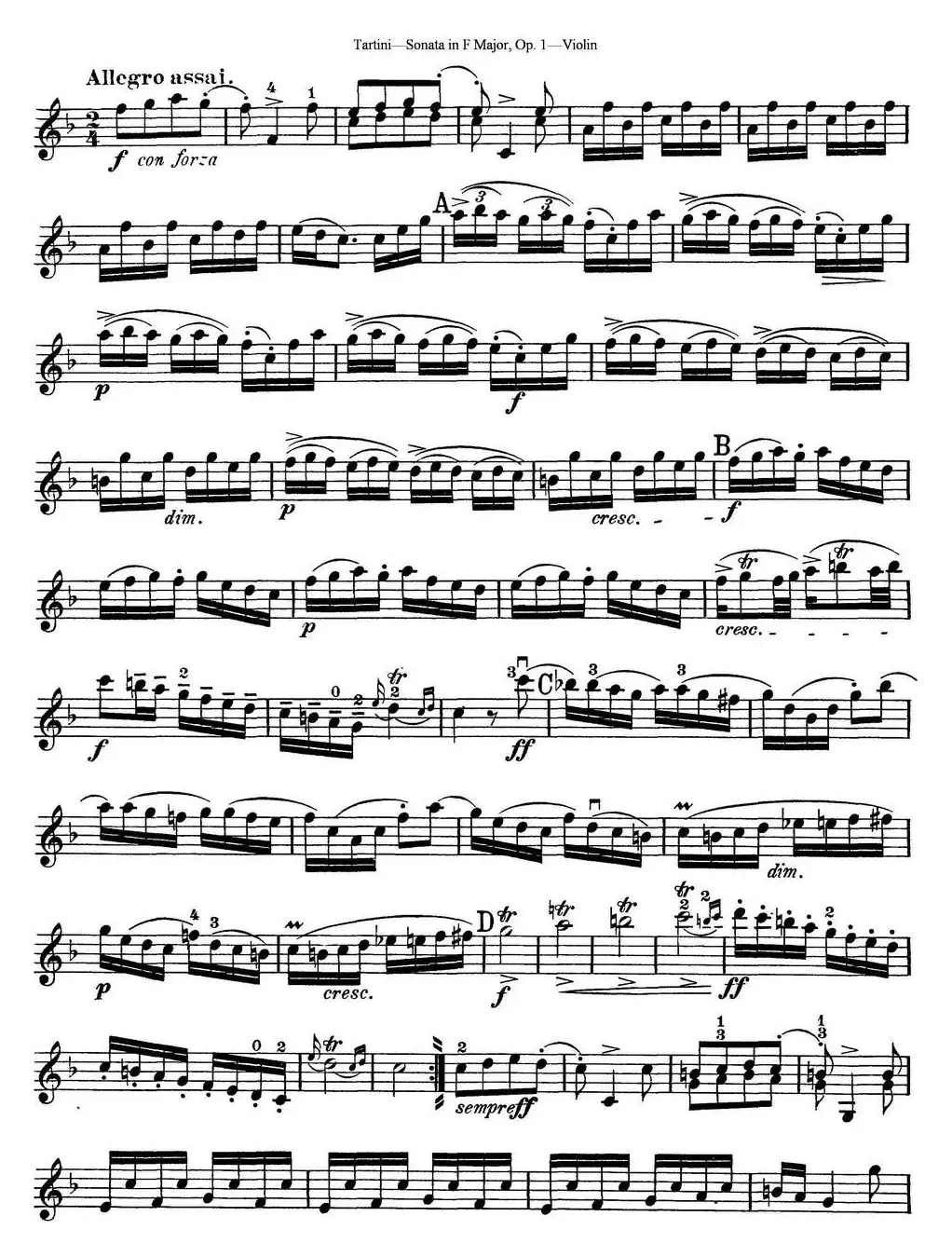 Violin Sonata in F Major Op.1