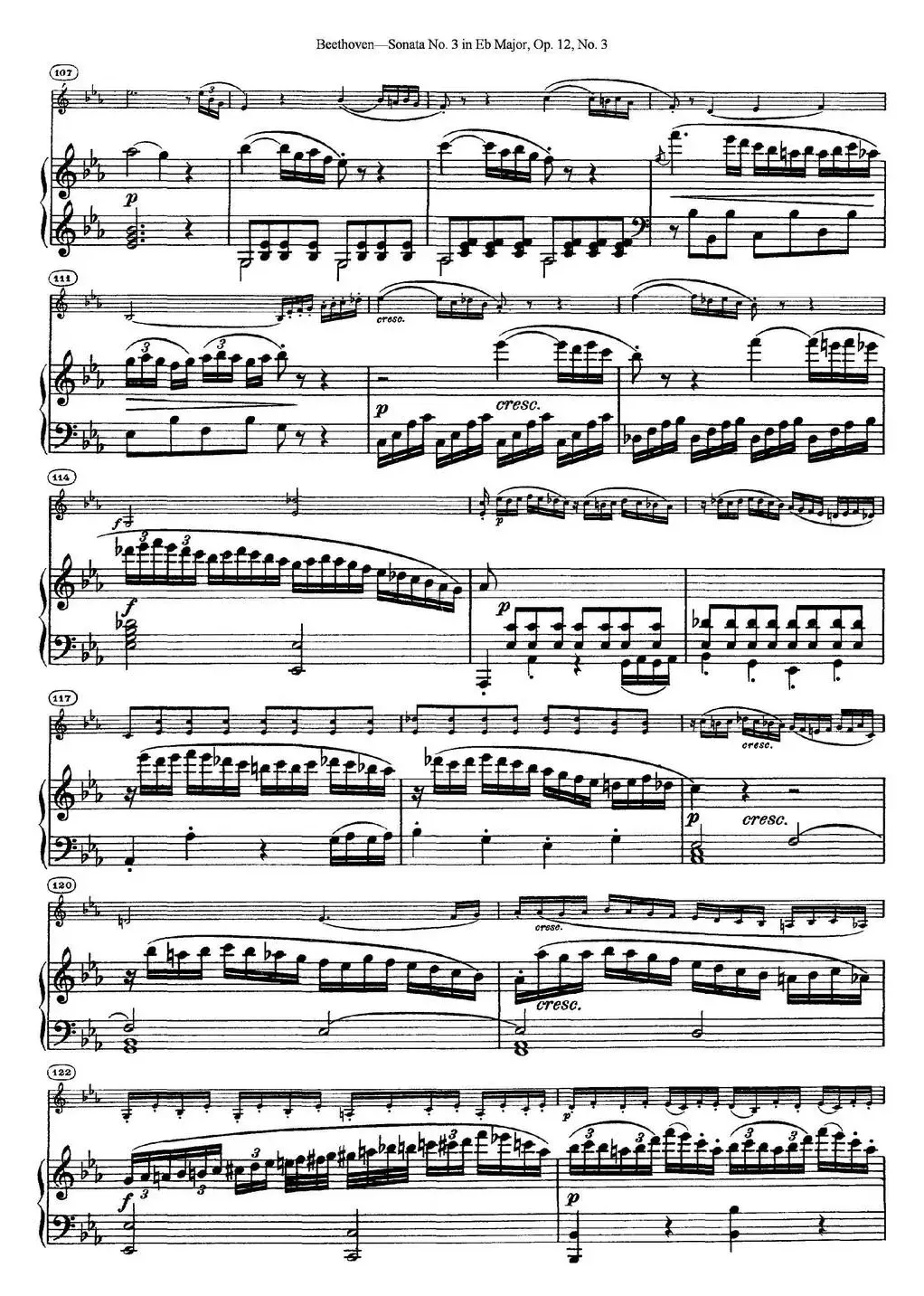 Violin Sonata No.3 in Eb Major Op.12 No.3（小提琴+钢琴伴奏）