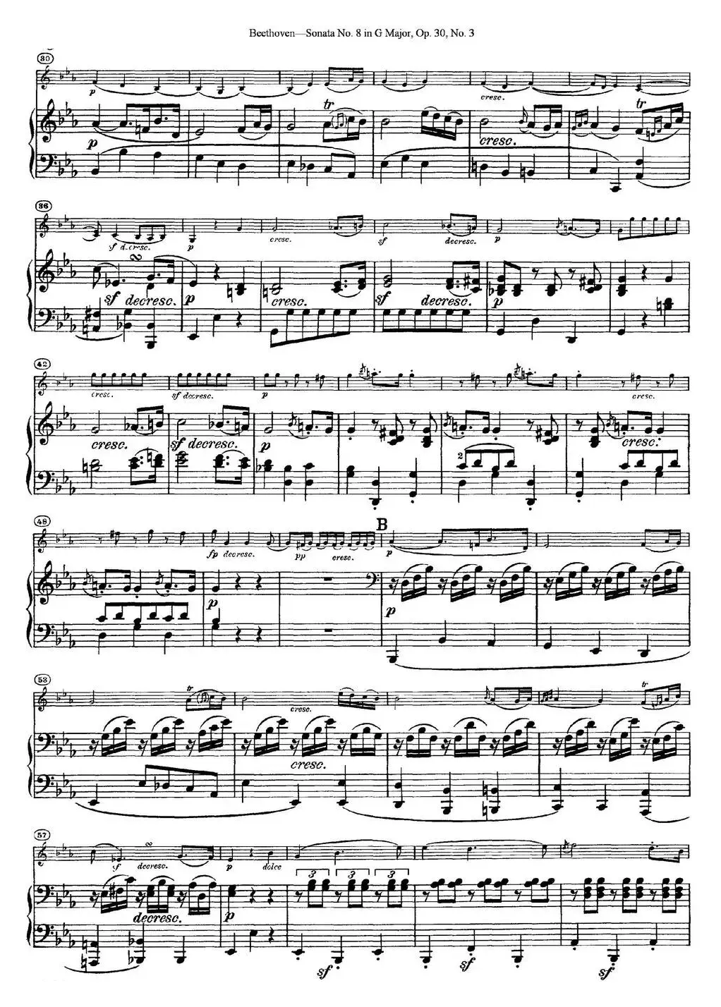 Violin Sonata No.8 in G Major Op.30 No.3（小提琴+钢琴伴奏）