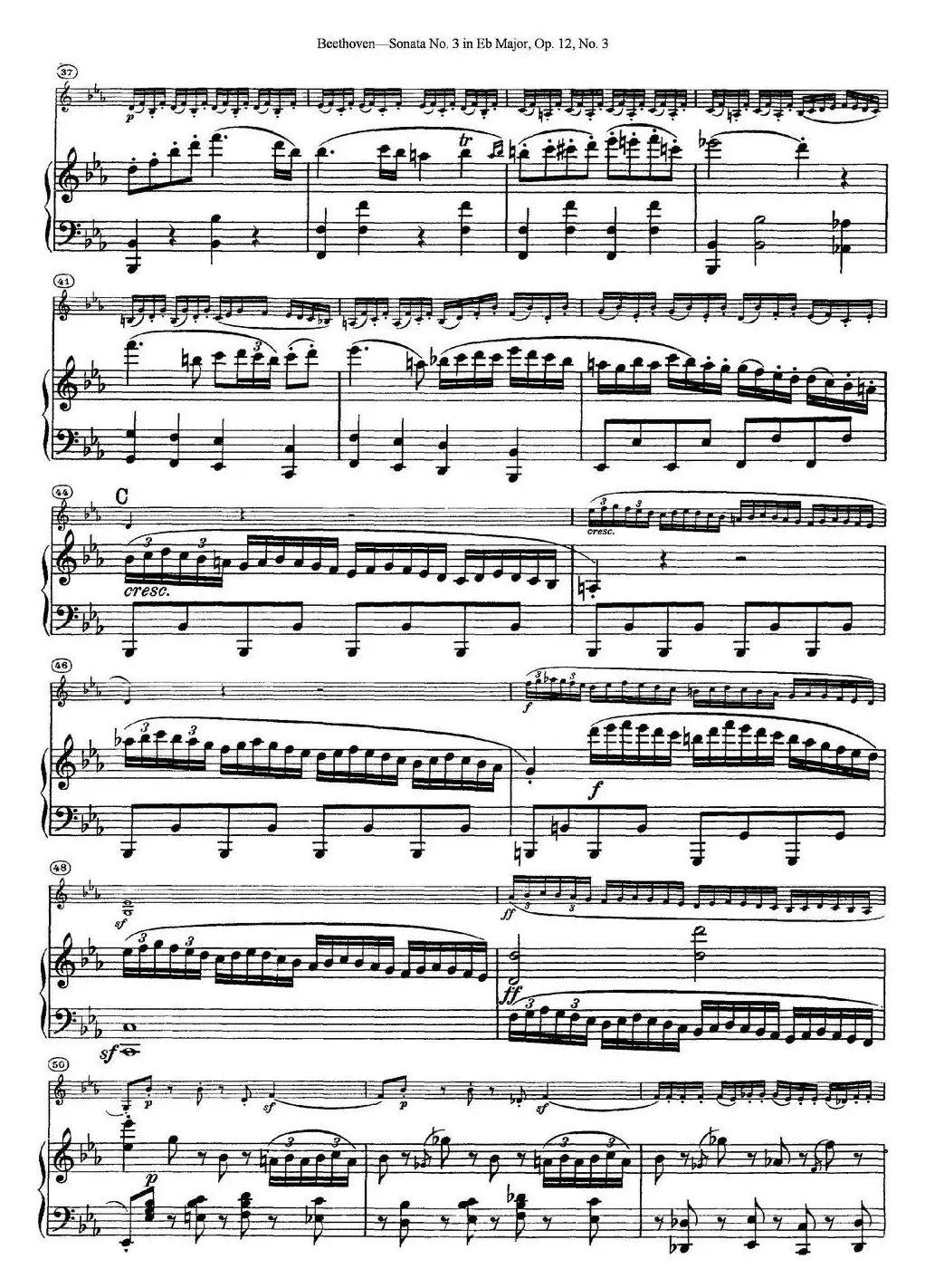 Violin Sonata No.3 in Eb Major Op.12 No.3（小提琴+钢琴伴奏）