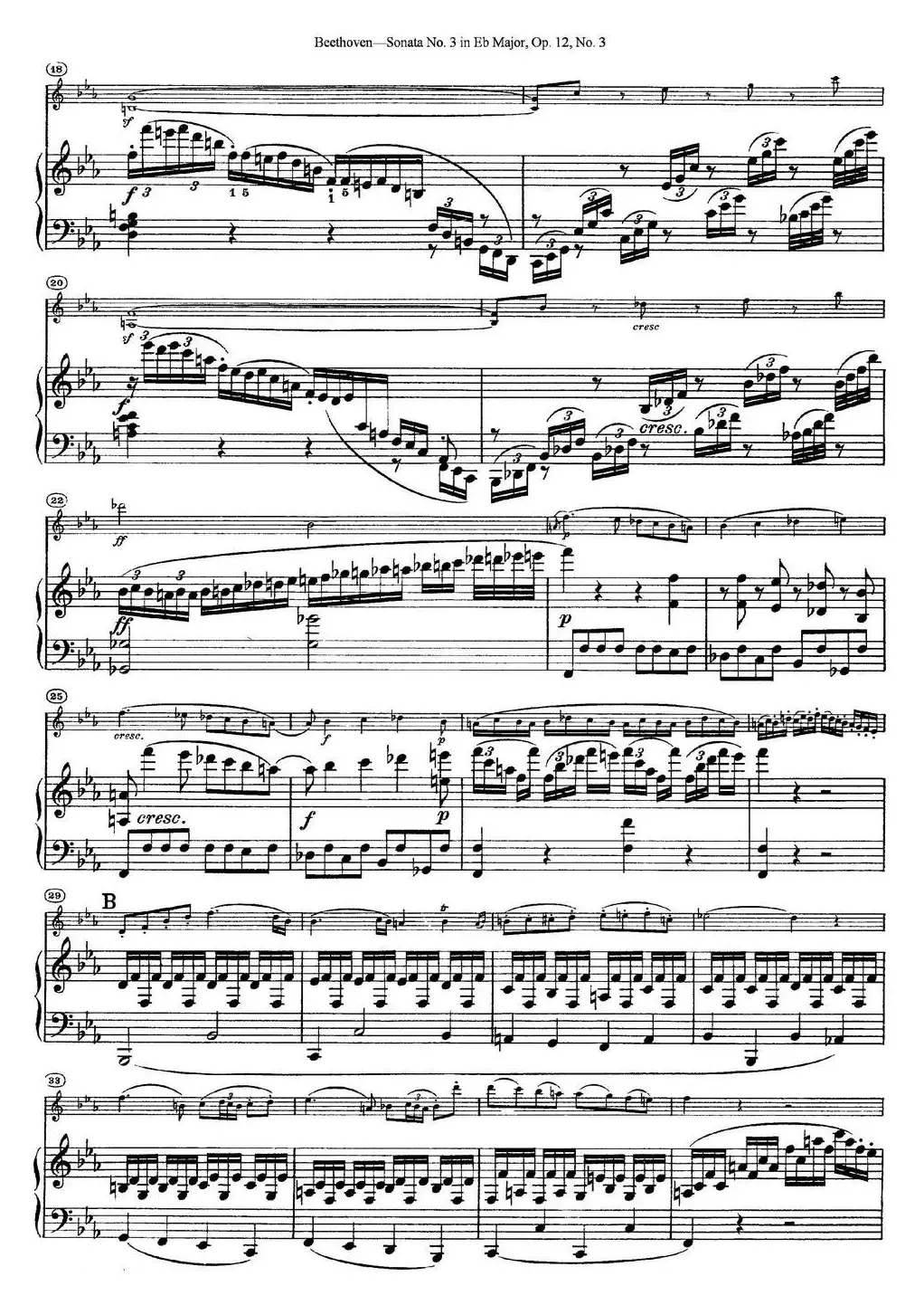 Violin Sonata No.3 in Eb Major Op.12 No.3（小提琴+钢琴伴奏）