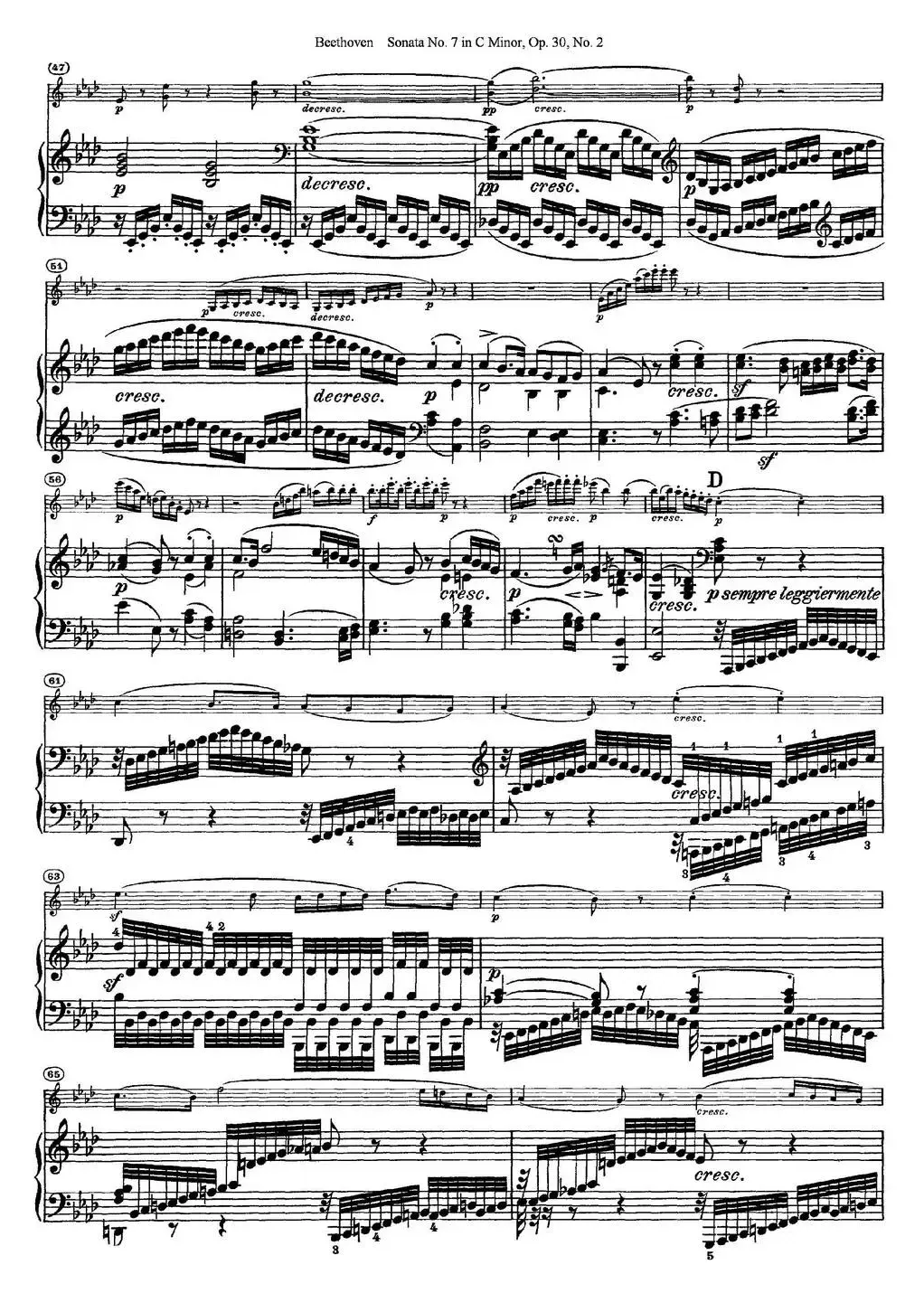 Violin Sonata No.7 in C Minor Op.30 No.2（小提琴+钢琴伴奏）