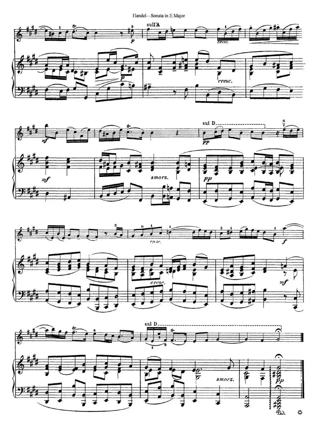 Violin Sonata No.6 in E major（小提琴+钢琴伴奏）