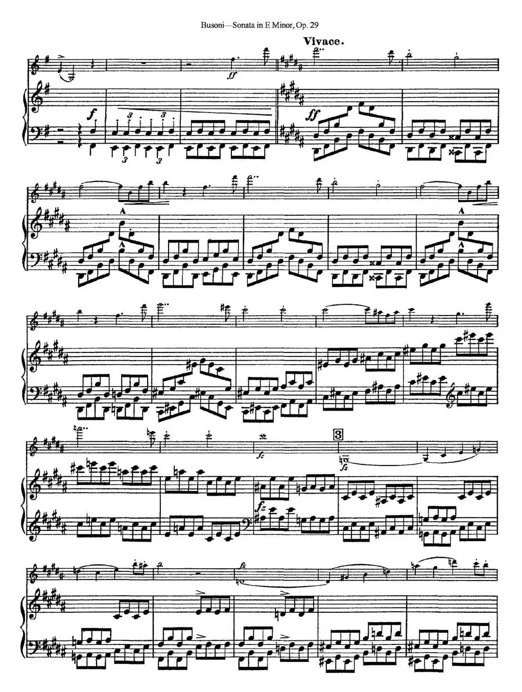 Violin Sonata No.1 in E Minor Op.29（小提琴+钢琴伴奏）