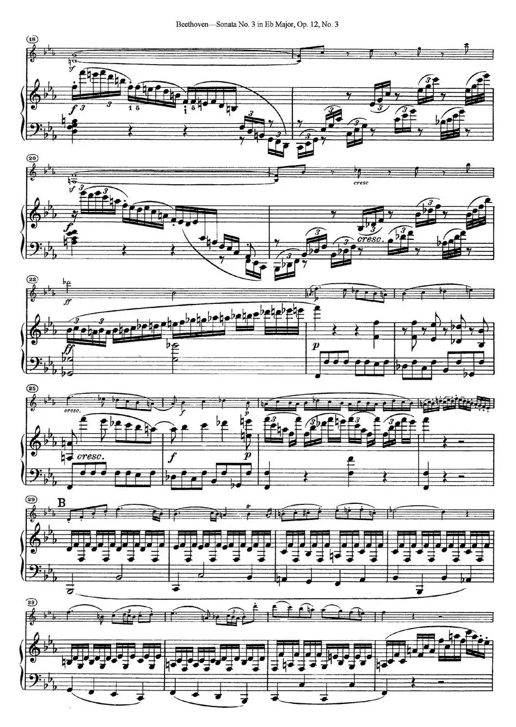 Violin Sonata No.3 in Eb Major Op.12 No.3（小提琴+钢琴伴奏）